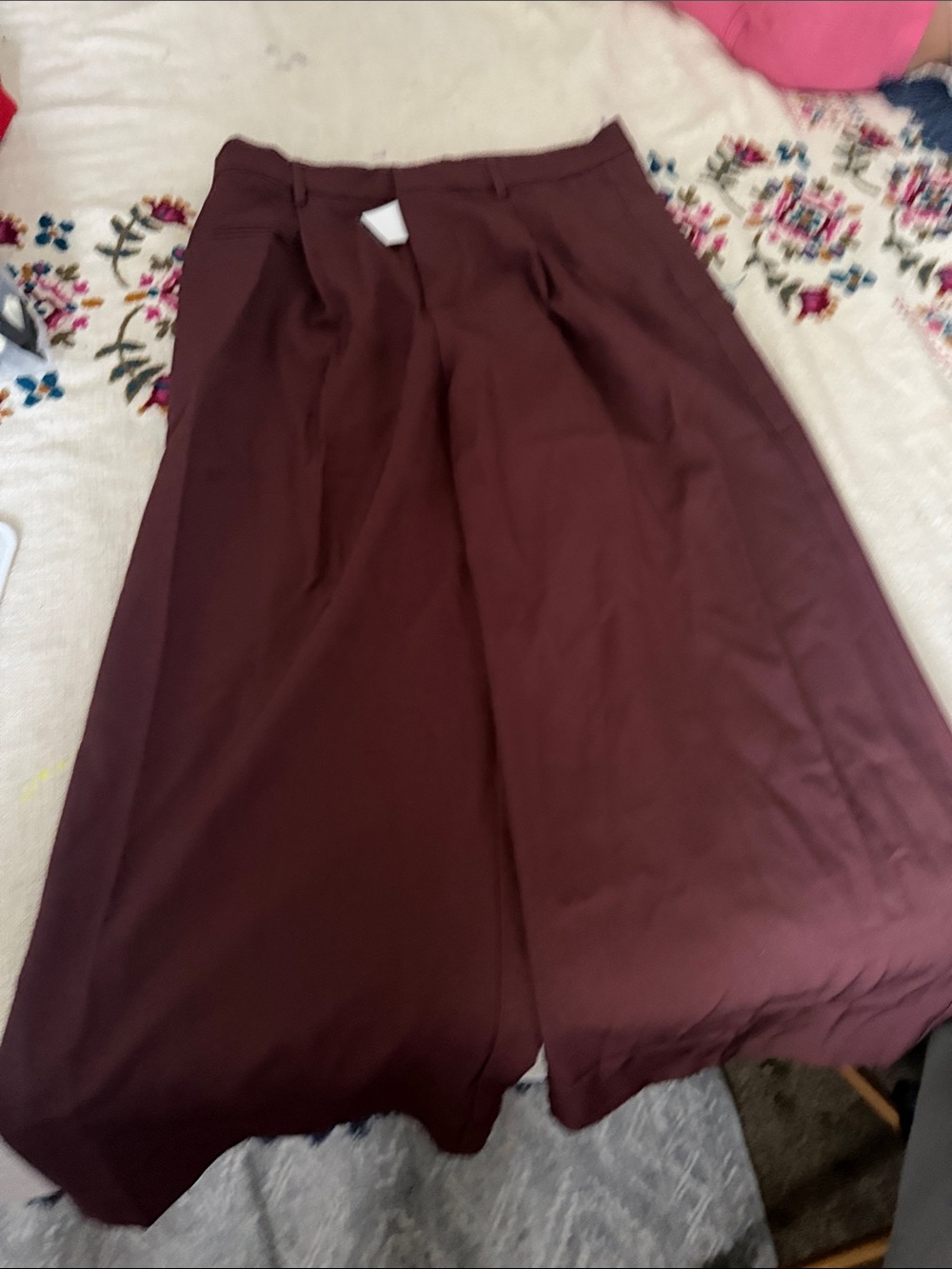 Women's Wide-Leg Pants in Burgundy